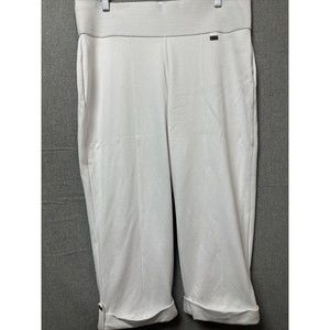 Nygard Slims by Peter Nygard Capri White Womens XL Cuffed Hem